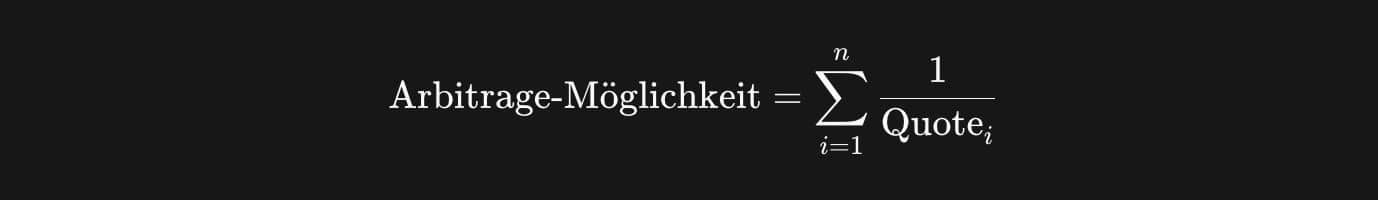 Arbitrage Wetten Formel