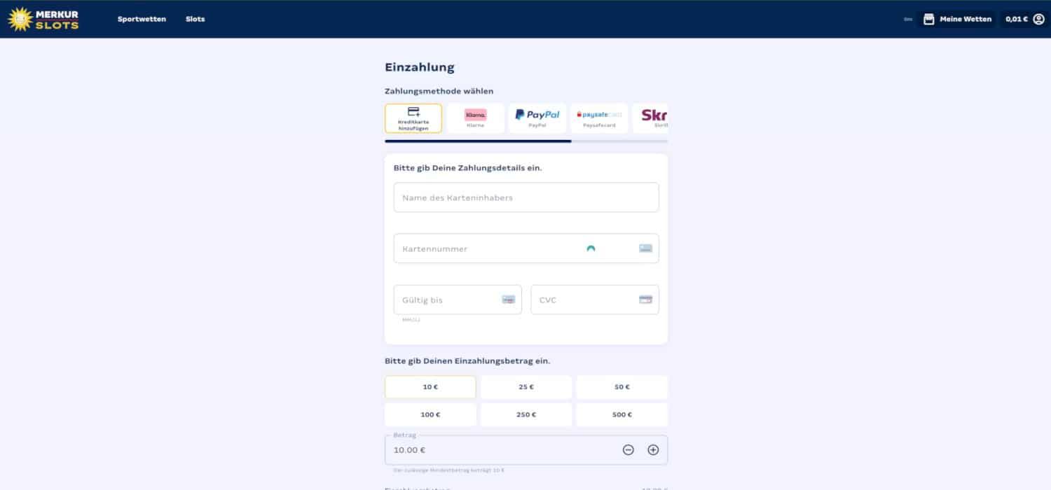 Merkur Slots Einzahlen