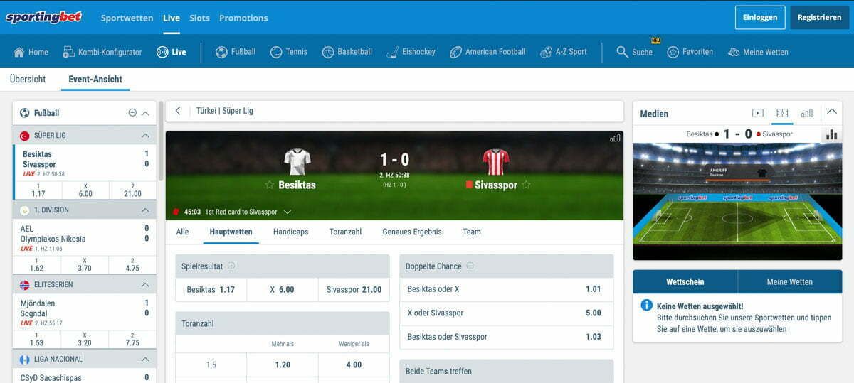 Sportingbet Live Wette