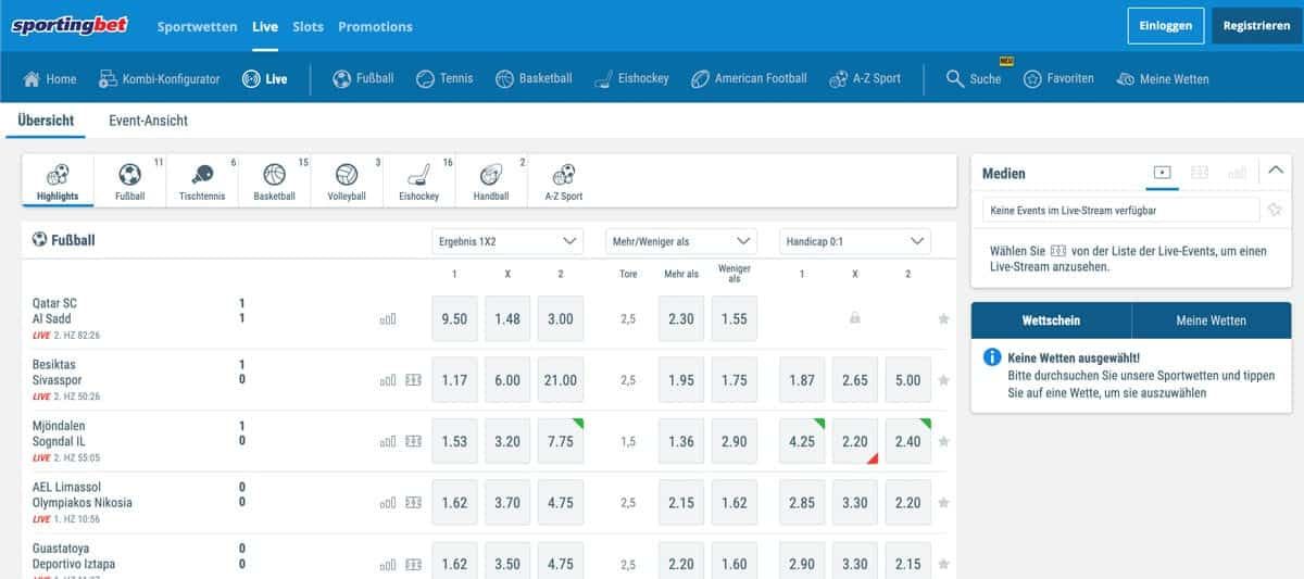 Sportingbet Live Wetten